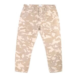 Citizens of Humanity Leah Cargo Pant Womens 32 Tan Taupe Camo Tapered Desert New